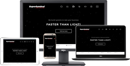 Superluminal software responsive website design